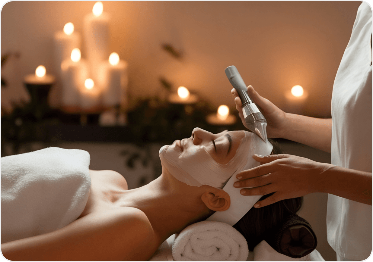 Client receiving a med spa facial treatment